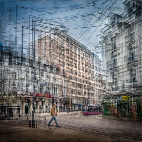 Le tram, Dijon, Exposition multiple