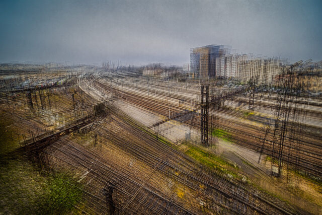 La gare, Dijon - Exposition multiple